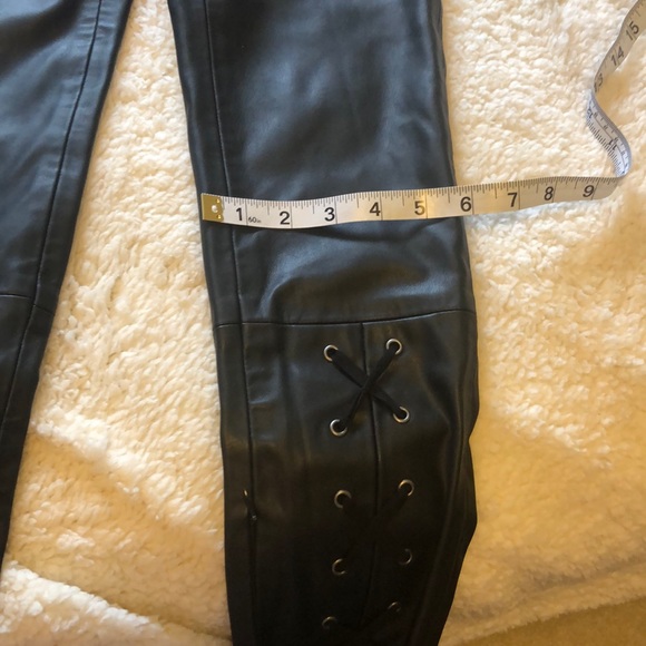 DEX Faux Leather Leggings with laces SZ small - Picture 2 of 4